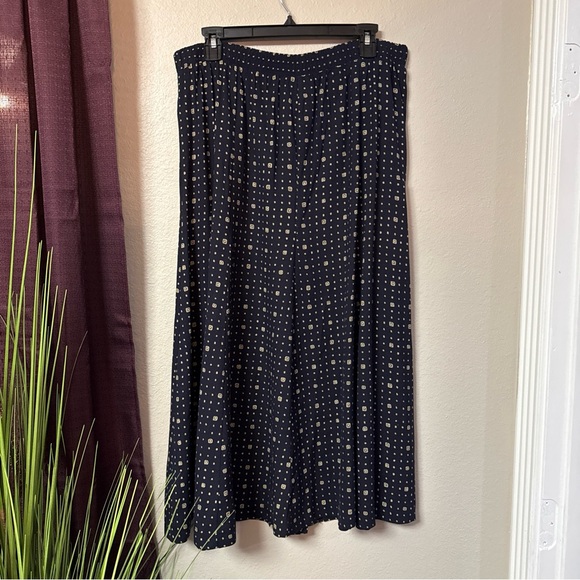 #677 Jordana Vintage black/gold button down A-line skirt size medium - Picture 6 of 9